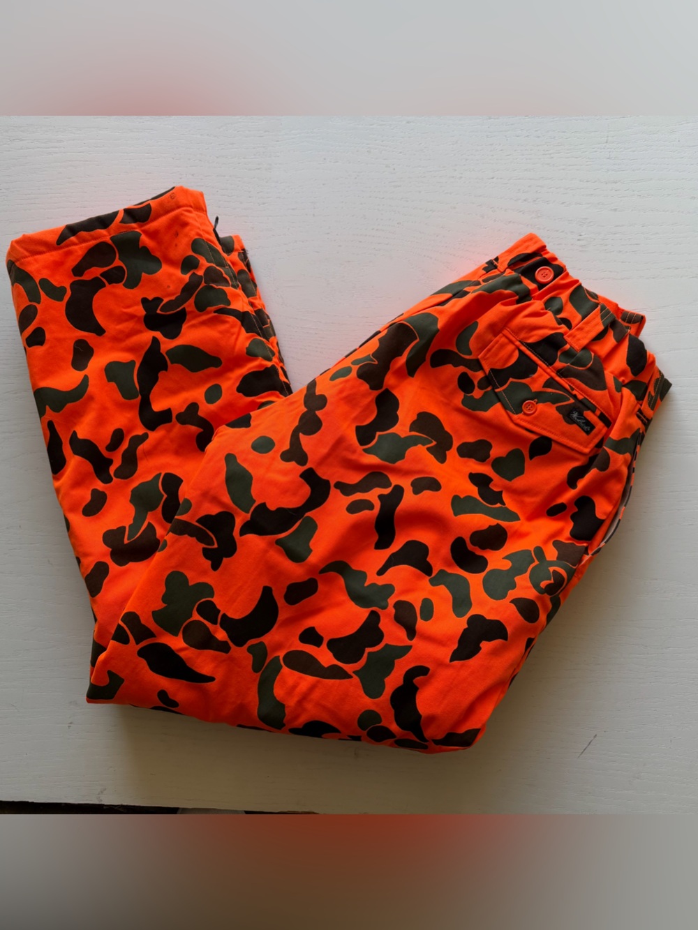 Woolrich Thermo Loft Hunting Pants Blaze Orange Camouflage Men's XL Leg Zip